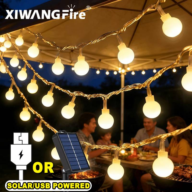 Home Decor Outdoor - Lampki solarne/USB/bateryjne, 3-10M, kule LED, wodoodporne,