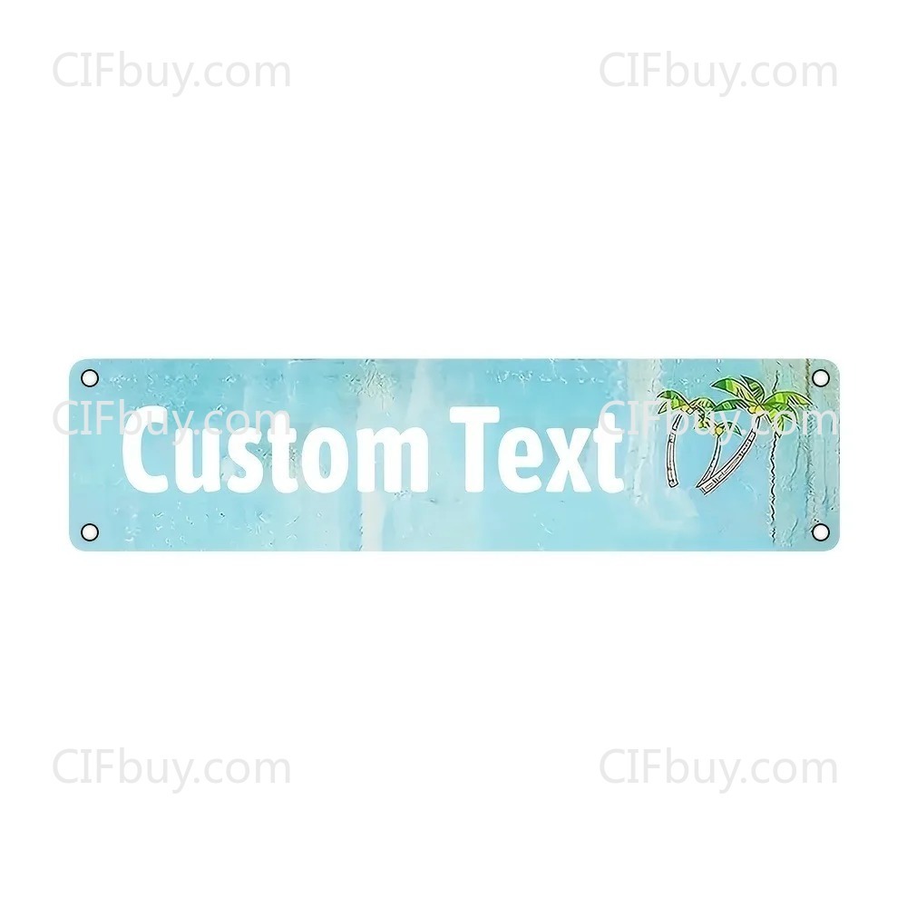 Home Decor Tree - [2D Płaski] Personalizowany Niebieski Metalowy Znak