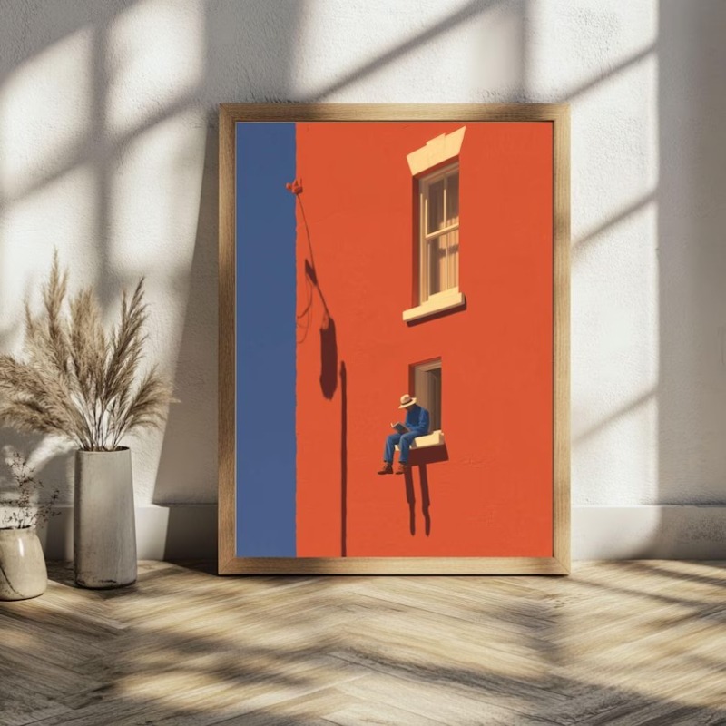 Home Decor Catalog - Vintage Minimalistyczny Abstrakcyjny Ciepły Słoneczny Plakat