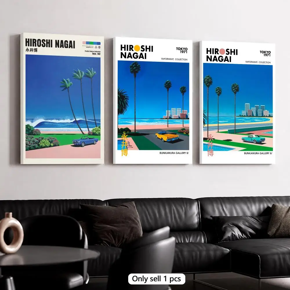 Abstract Oil Painting - H-Hiroshi Nagai Scena Miejska na Wybrzeżu