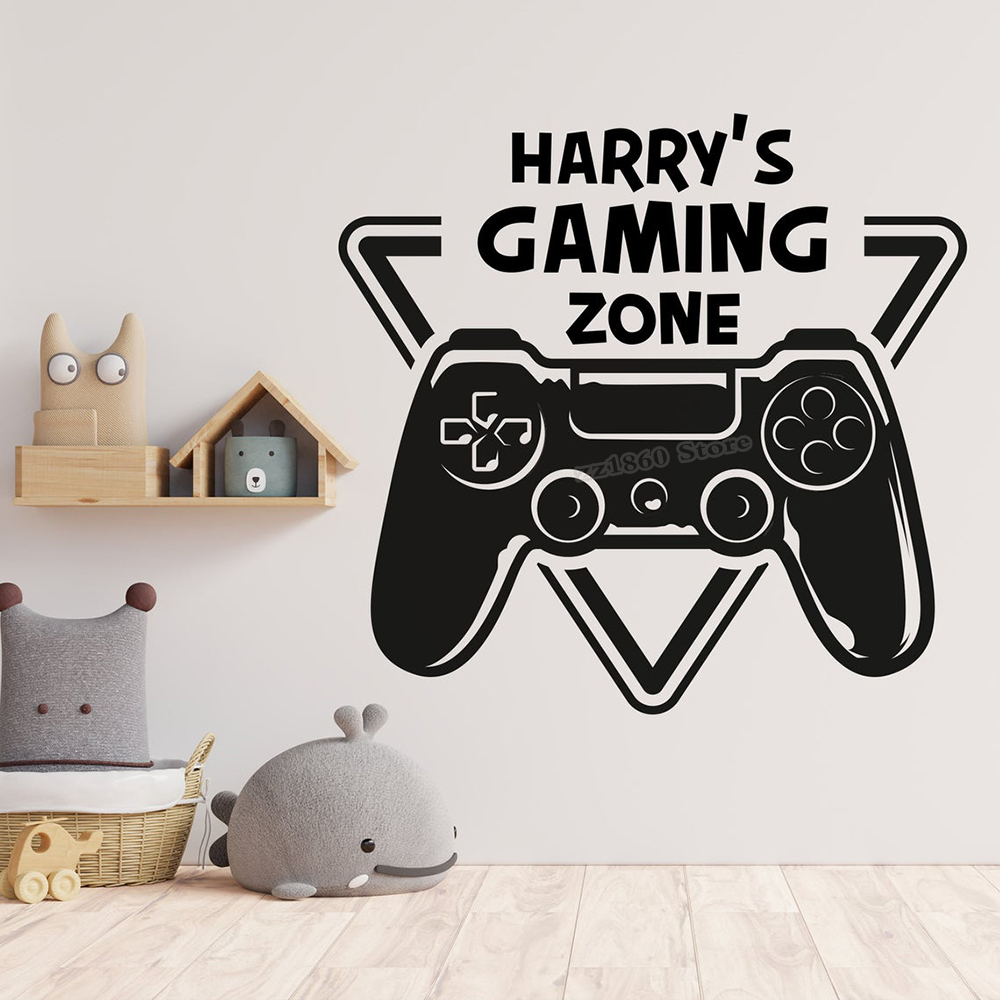 Home Decor Video - Nazwa własna strefa gier naklejka Gamer