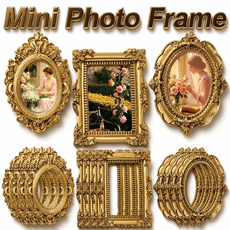Bamboo Photo Frame - 10/5 szt. Vintage żywiczne mini ramki