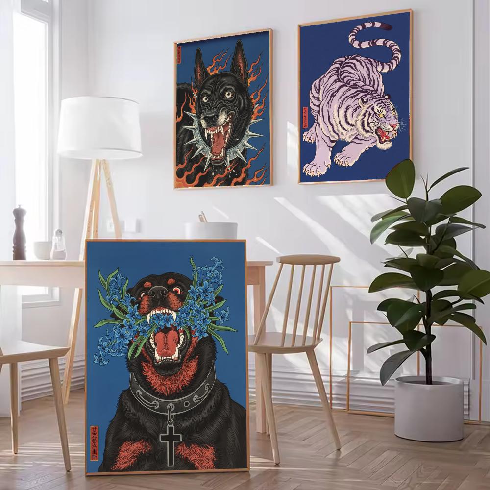 Plakat na ścianę HD z psem w s – Home Decor Japandi Style recenzja i cena