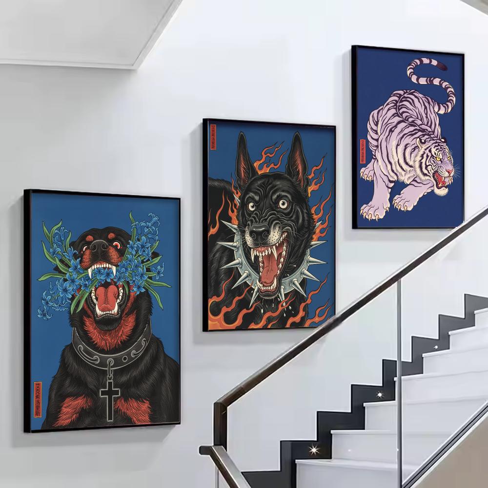 Plakat na ścianę HD z psem w s – Home Decor Japandi Style recenzja i cena