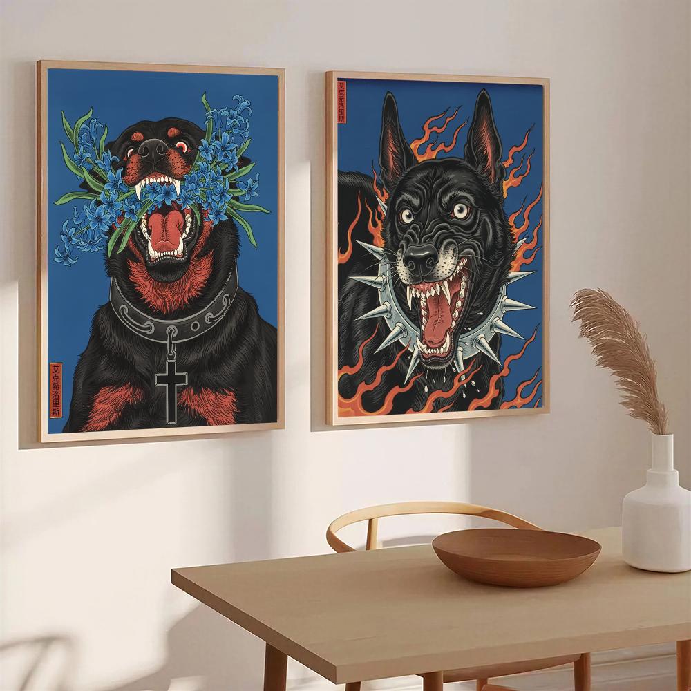 Plakat na ścianę HD z psem w s – Home Decor Japandi Style recenzja i cena