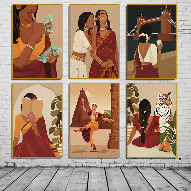 Indyjska Kobieta w Saree Czyta – Home Decor Catalog recenzja i cena