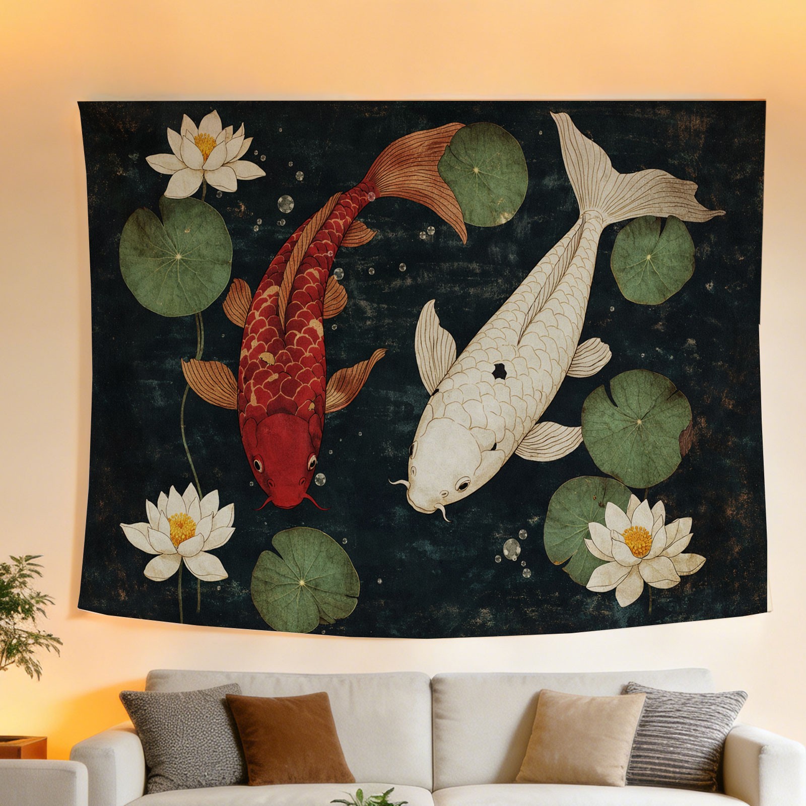 Luksusowa gobelina z rybami Ko – Home Decor Japandi Style recenzja i cena