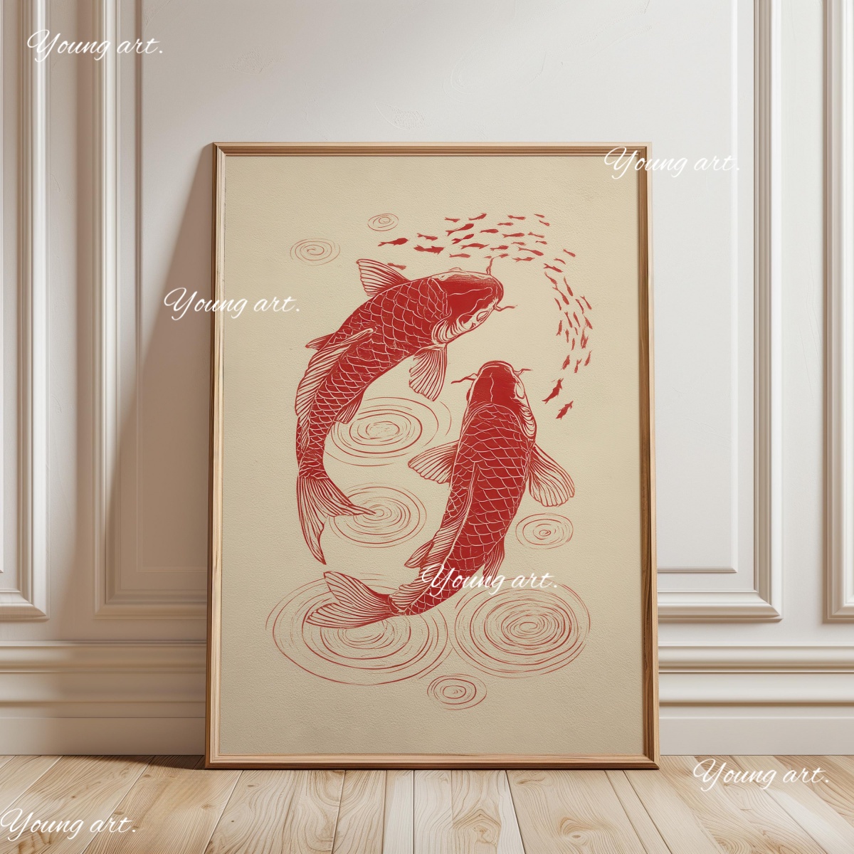 Japońskie płótna z rybami Koi, – Home Decor Japandi Style recenzja i cena