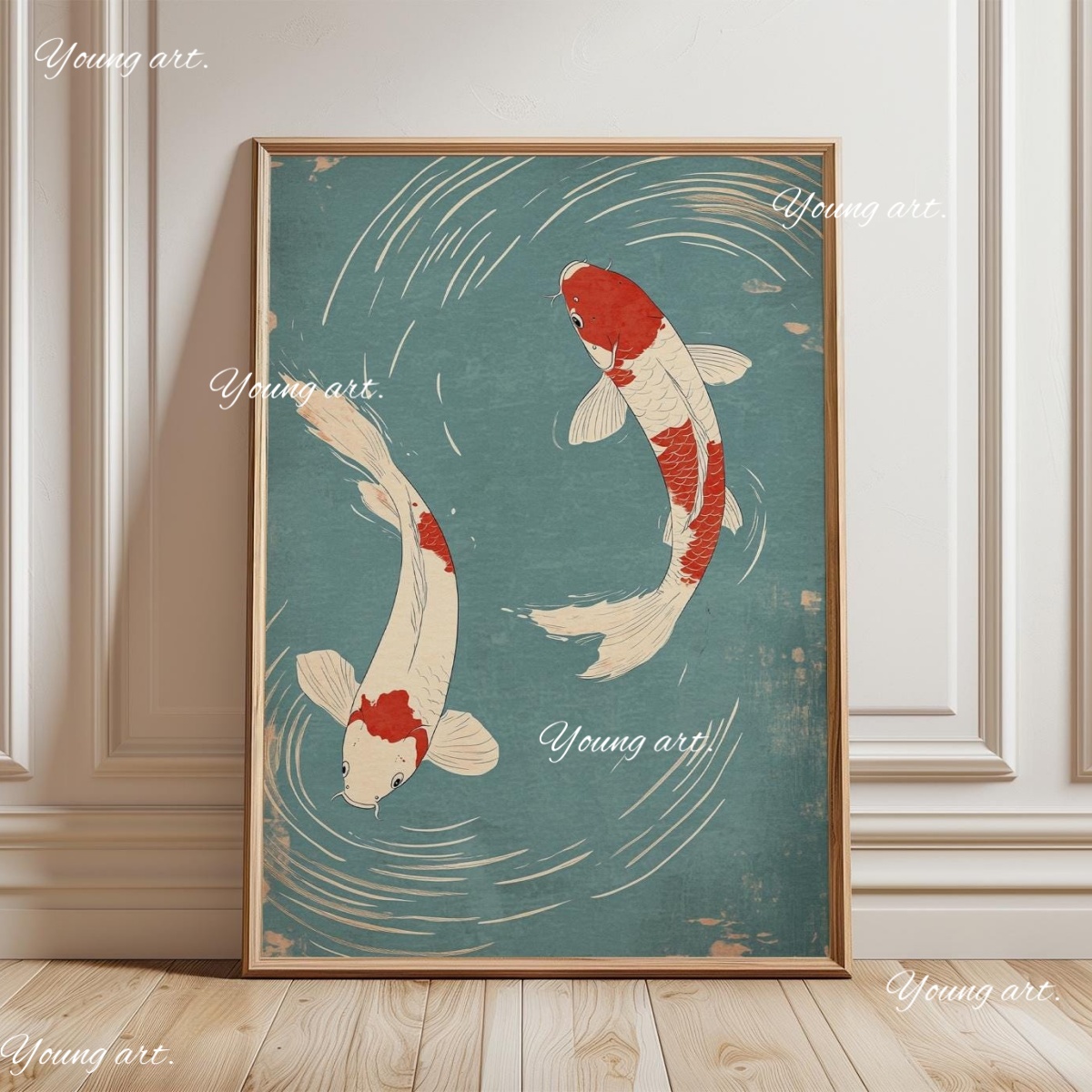 Japońskie płótna z rybami Koi, – Home Decor Japandi Style recenzja i cena