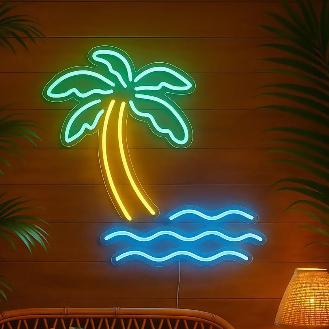 Neonowy szyld z palmą, tropika – Home Decor Tree recenzja i cena