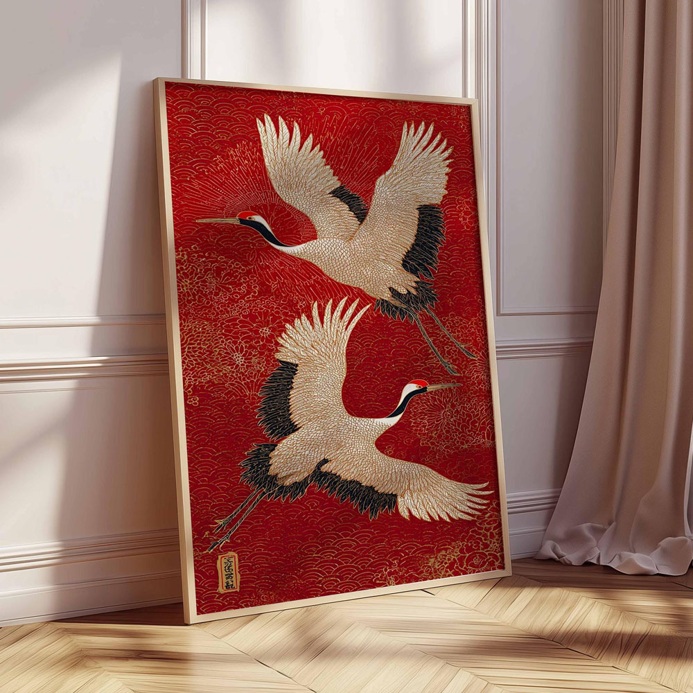Japońskie Żurawie Latające Obr – Home Decor Japandi Style recenzja i cena