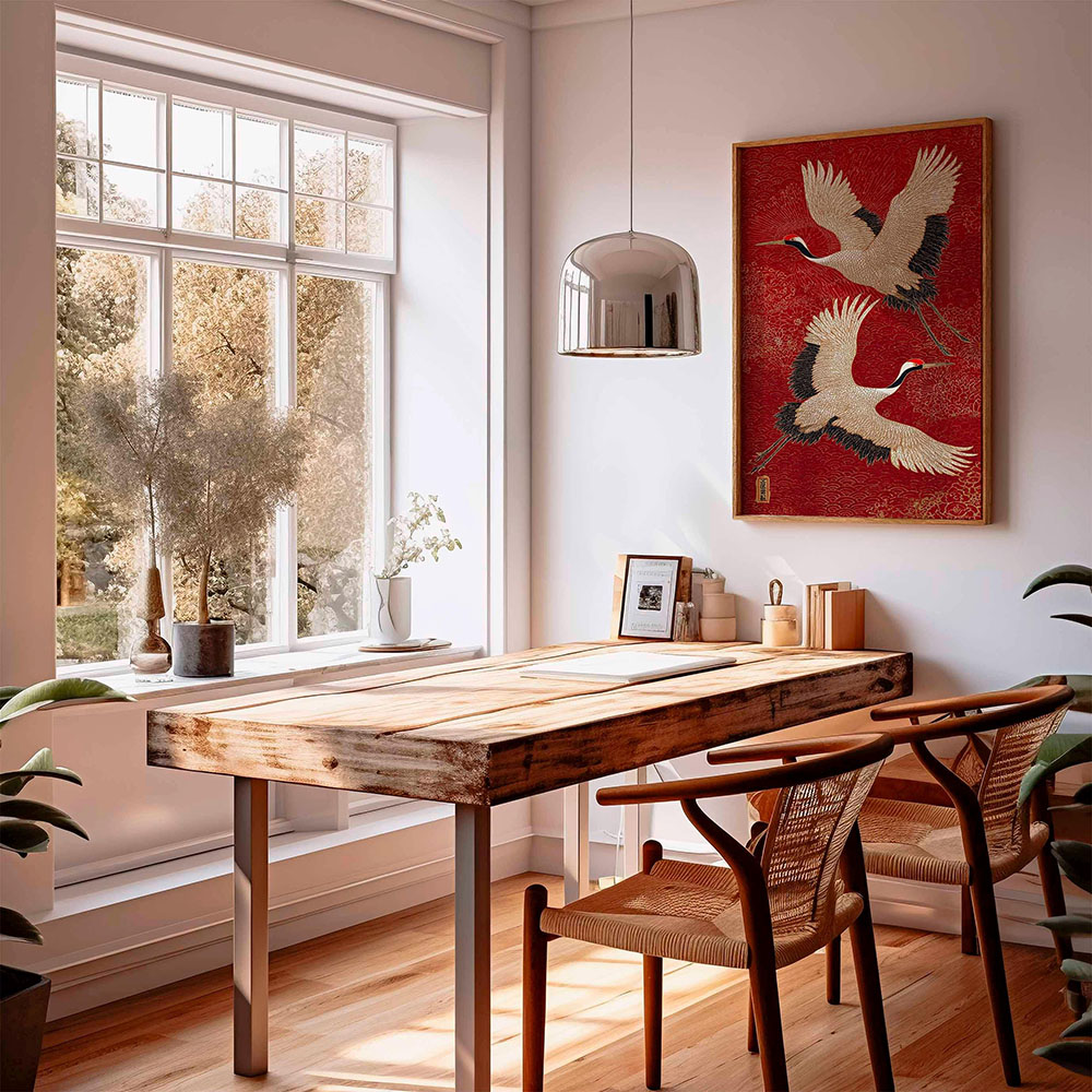 Japońskie Żurawie Latające Obr – Home Decor Japandi Style recenzja i cena